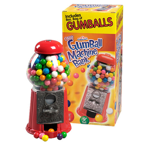 Carousel® Classic Gumball Machine Bank 9"