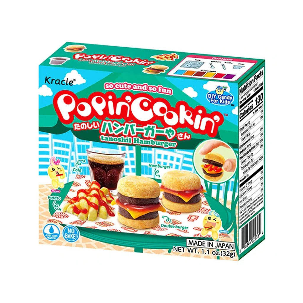 Poppin Cookin Burger Shop Kit — Japanese candy kit