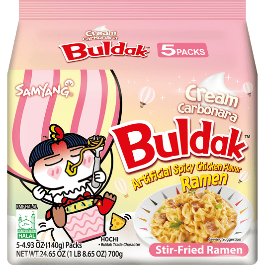 Buldak Ramen Cream Carbonara Flavor 5 Pack - Sweet Palace Candy Shop