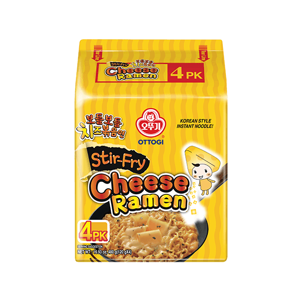 Ottogi Ramen Stir-Fry Cheese Flavor 4 Pack - Sweet Palace Candy Shop