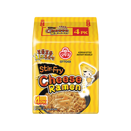 Ottogi Ramen Stir-Fry Cheese Flavor 4 Pack - Sweet Palace Candy Shop