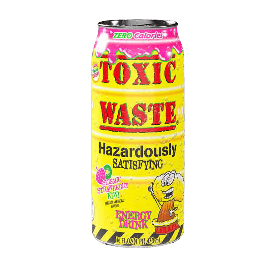 Toxic Waste Seismic Strawberry Kiwi Soda - Sweet Palace Candy Shop