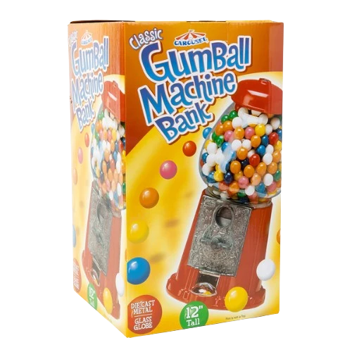 Carousel® Classic Gumball Machine Bank 12"