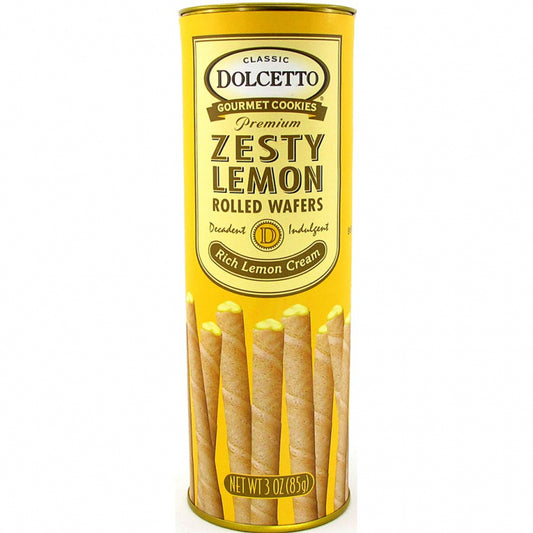 Dolcetto Zesty Lemon Rolled Wafers 3oz